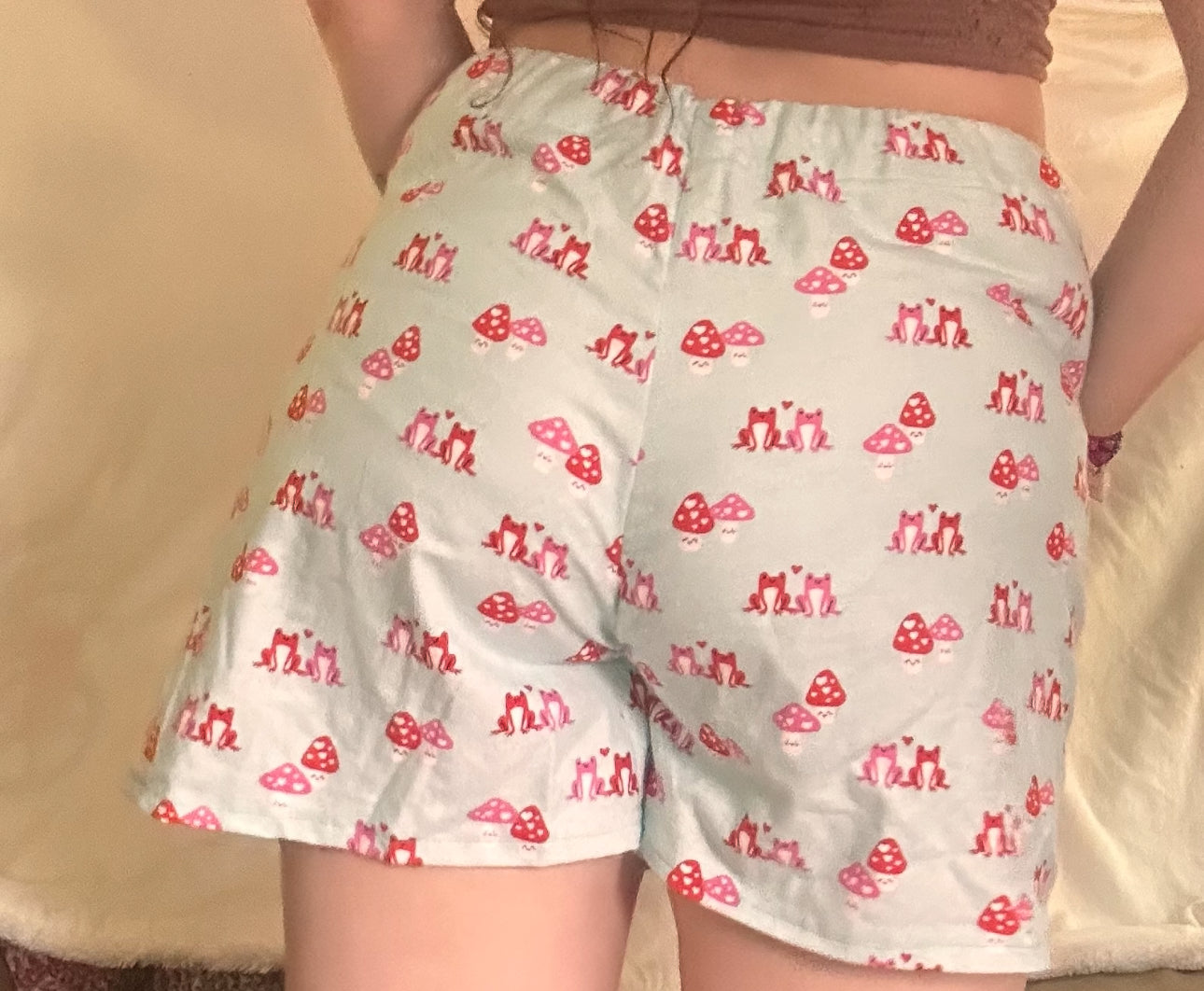 Heart frog and Mushroom shorts